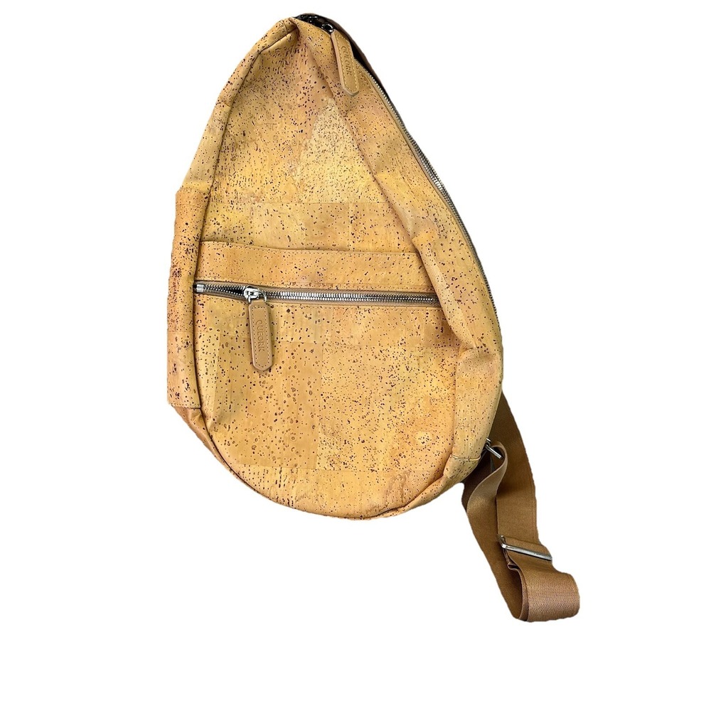 Queork Real Cork Crossbody Sling Shoulder Backpack Natural Vegan Wooden